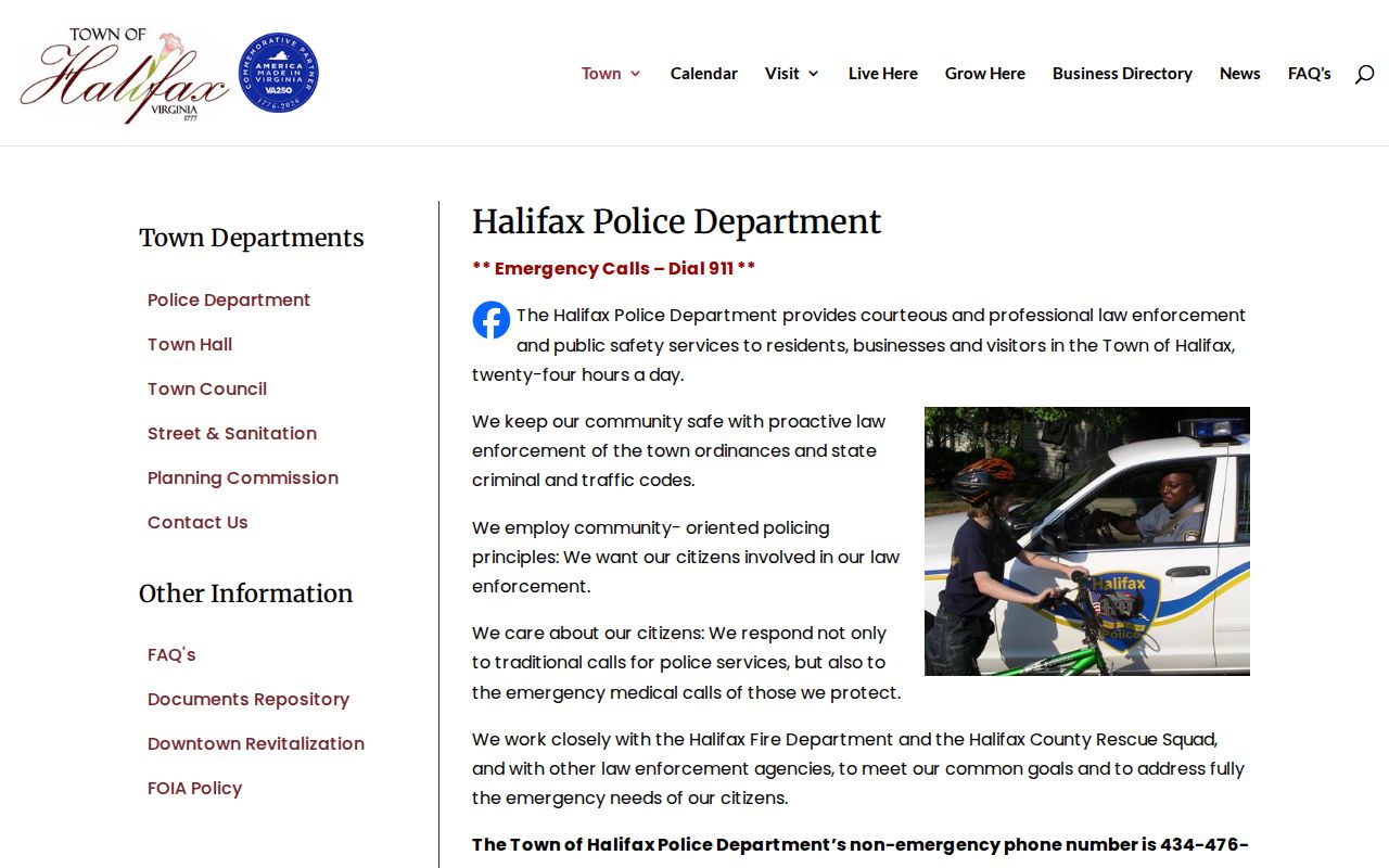 Town police channel for Halifax County arrest records