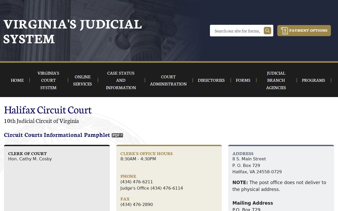 Halifax County criminal court case records at Circuit Court