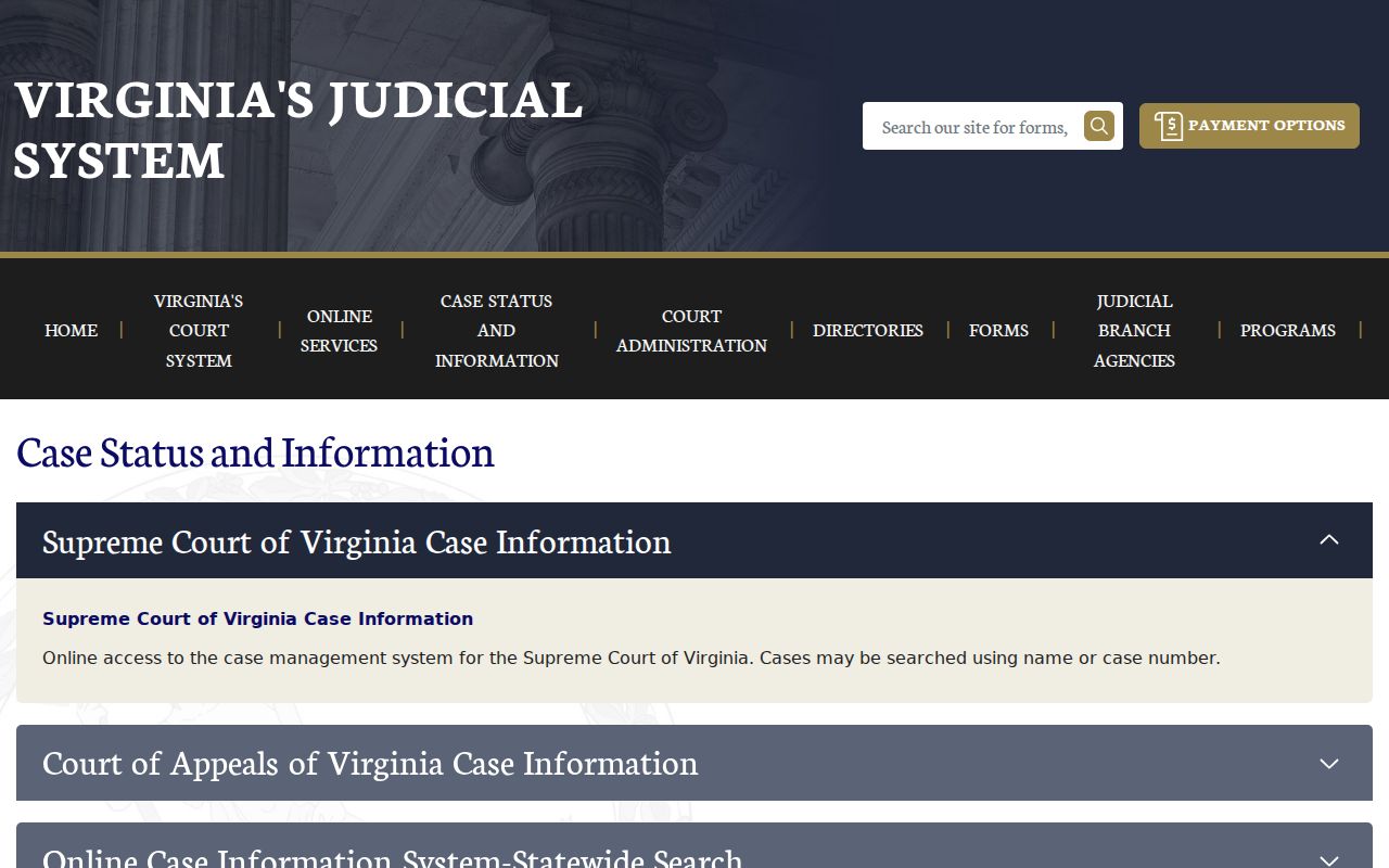 Virginia gateway for Halifax County criminal court case searches