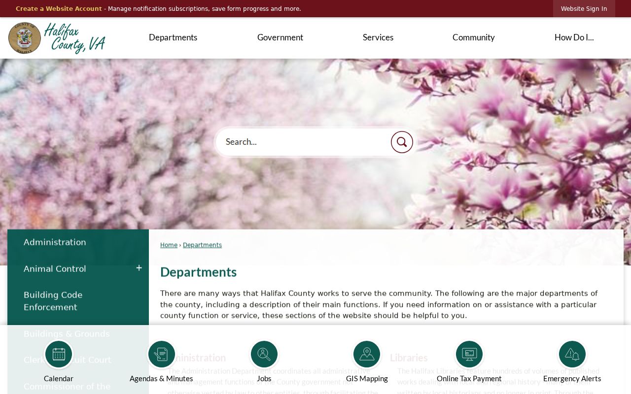 Halifax County criminal history department directory